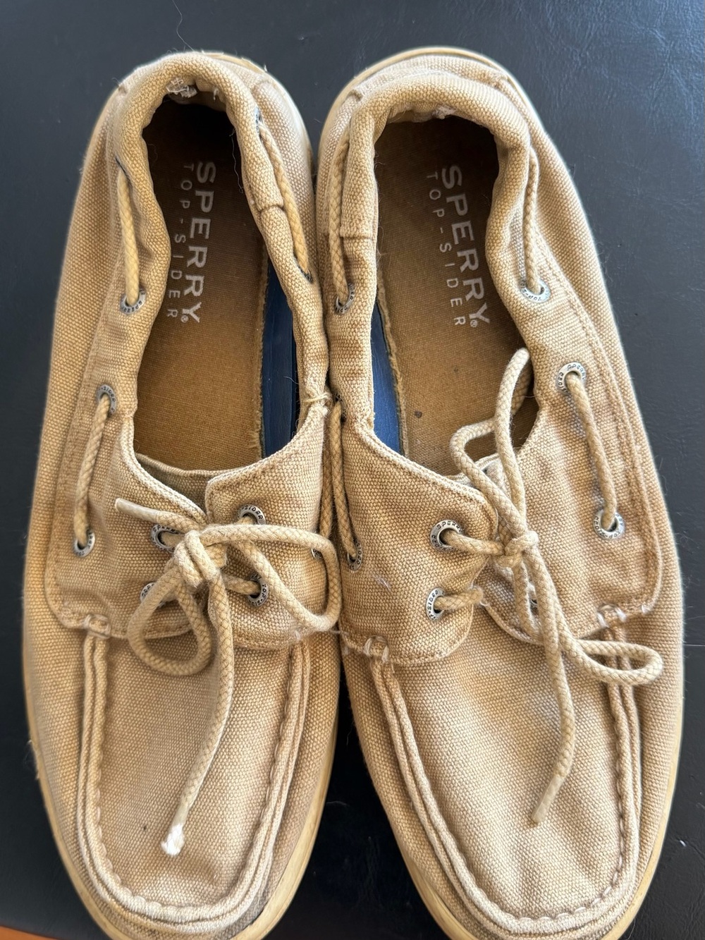 Sperry Men’s Beige Canvas Boat Shoes